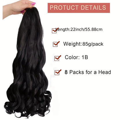 French Curly Braiding Hair Extension, Lightweight Synthetic Wavy Hair Extensions