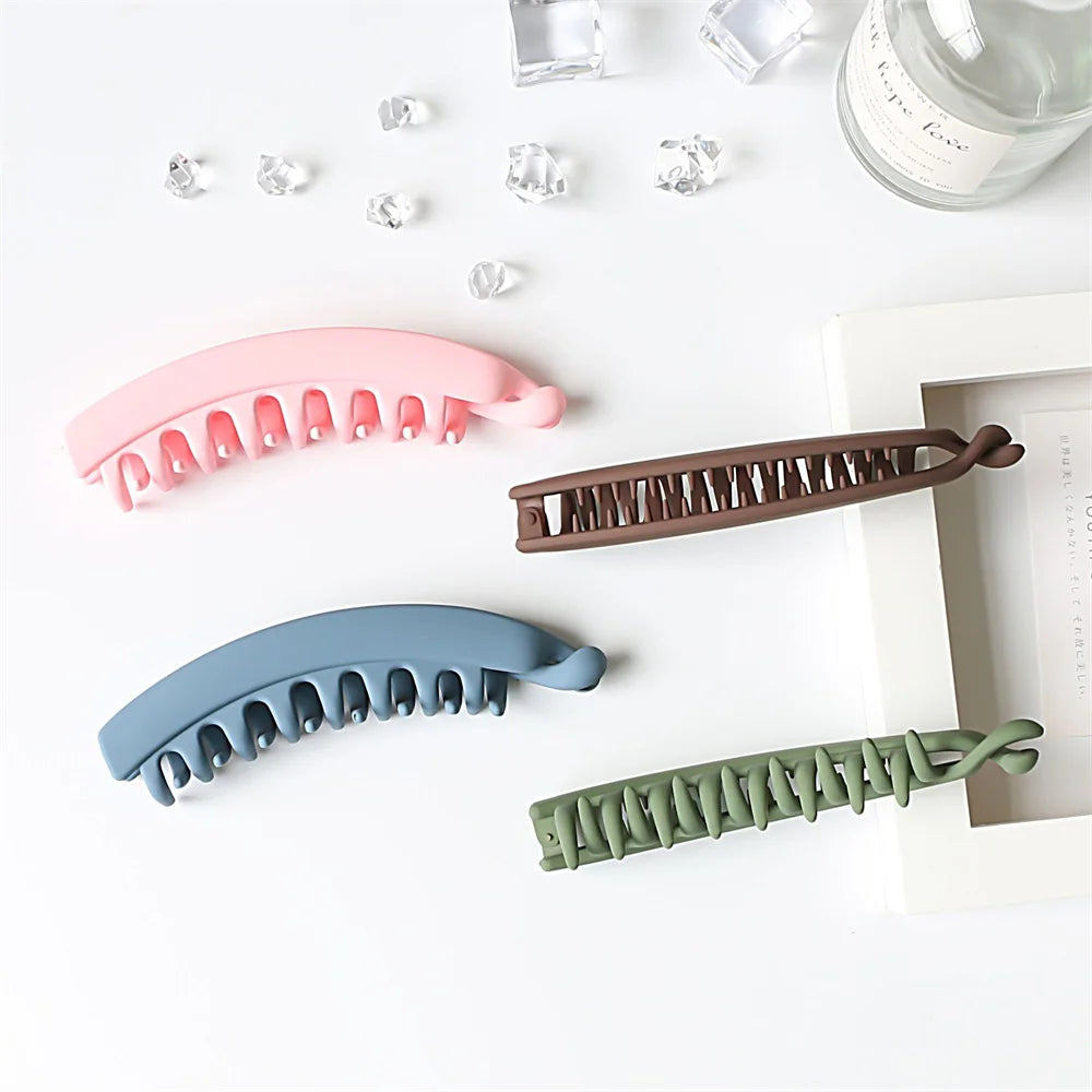 Frosted Hair Clips Solid Color Banana Clip Women'S Hair Accessories Fashion 