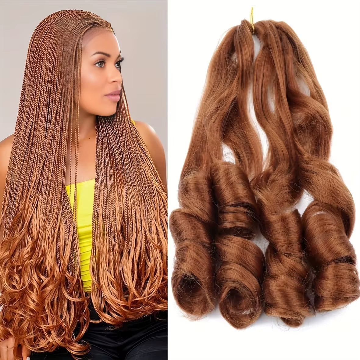 French Curly Braiding Hair Extension, Lightweight Synthetic Wavy Hair Extensions