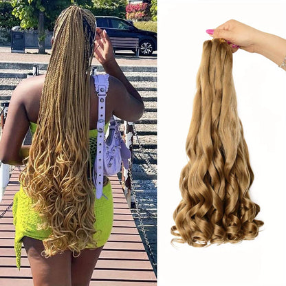 French Curly Braiding Hair Extension, Lightweight Synthetic Wavy Hair Extensions