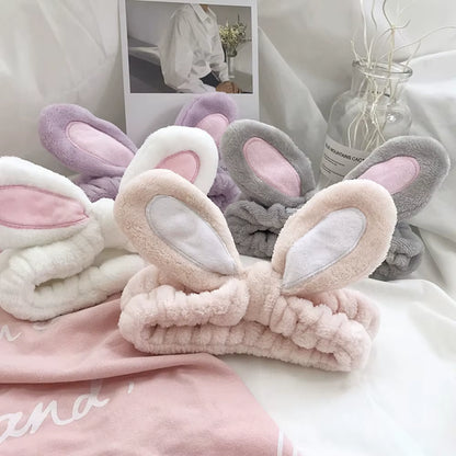  Face Wash Makeup Rabbit Ear Headband for Face