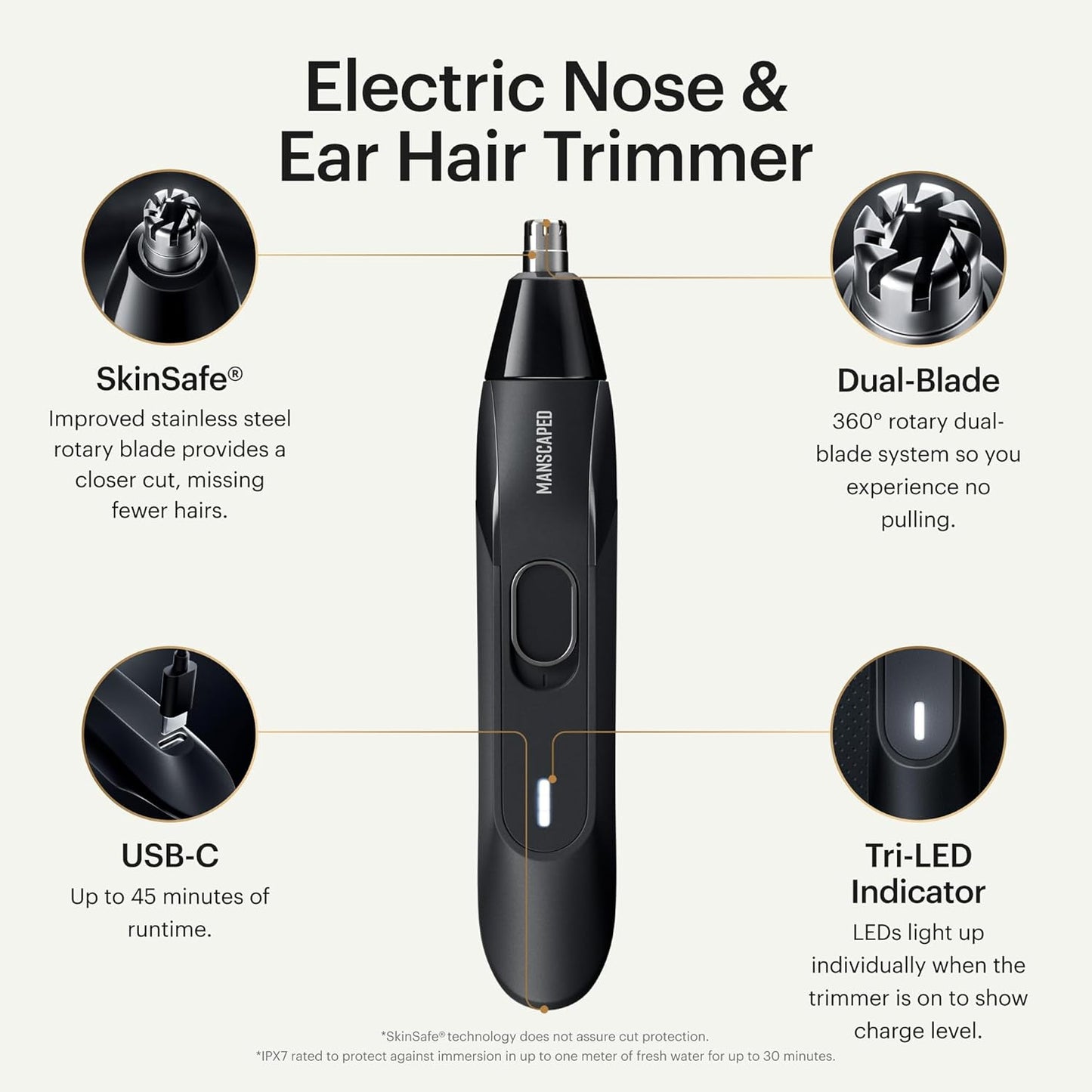 ® the Weed Whacker® 2.0 Electric Nose & Ear Hair Trimmer – 7,000 RPM Precision Tool with Rechargeable Battery, Wet/Dry, Easy to Clean, Improved Stainless Steel Replaceable Blade